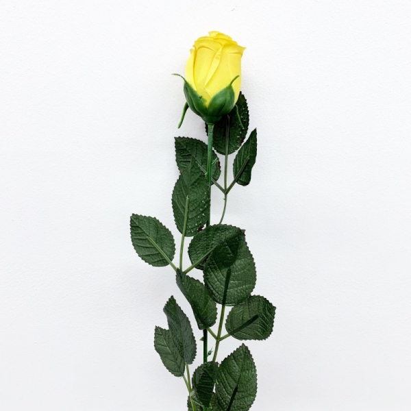 Tige bouton de rose jaune 65 cm