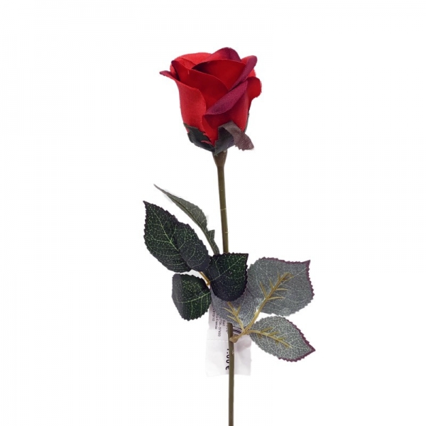 Tige bouton de rose rouge 60 cm