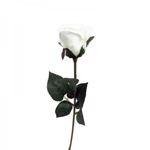 Tige bouton de rose blanche 60 cm