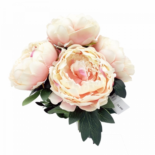 Bouquet x5 pivoines rose clair ø 12cm