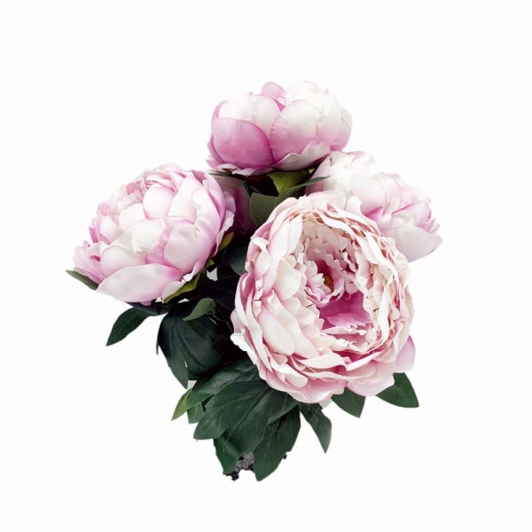 Bouquet x5 pivoines rose foncé ø 12cm