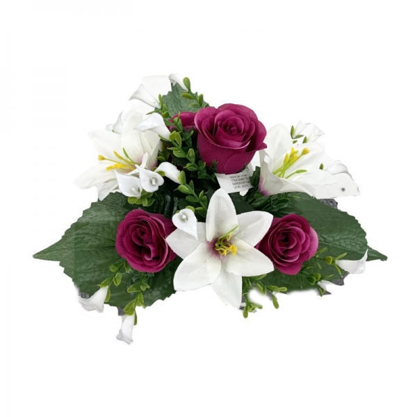 Bouquet bt rose mini arum et lys x7 30cm