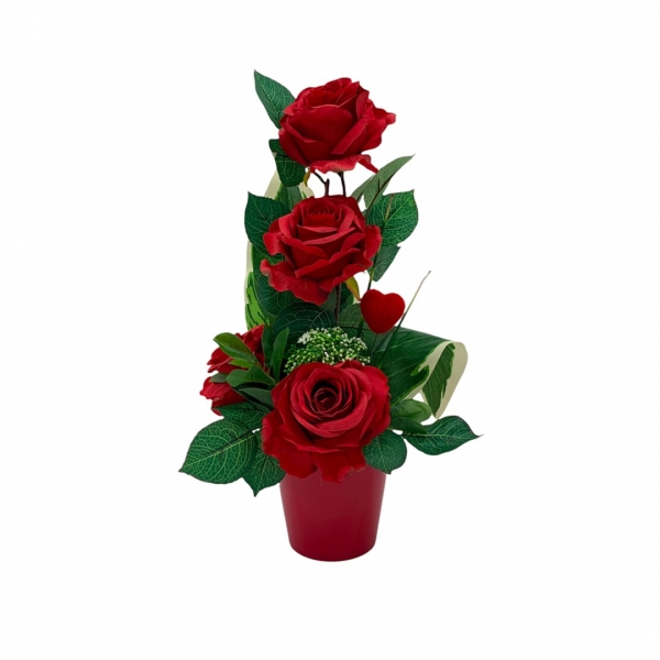 Pot Roses Saint Valentin 43cm