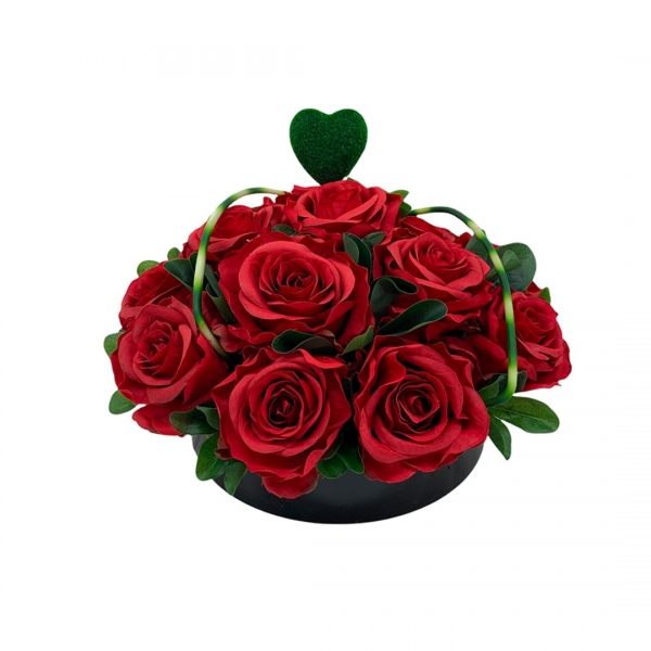 Coupe Roses Saint Valentin Diam.33cm