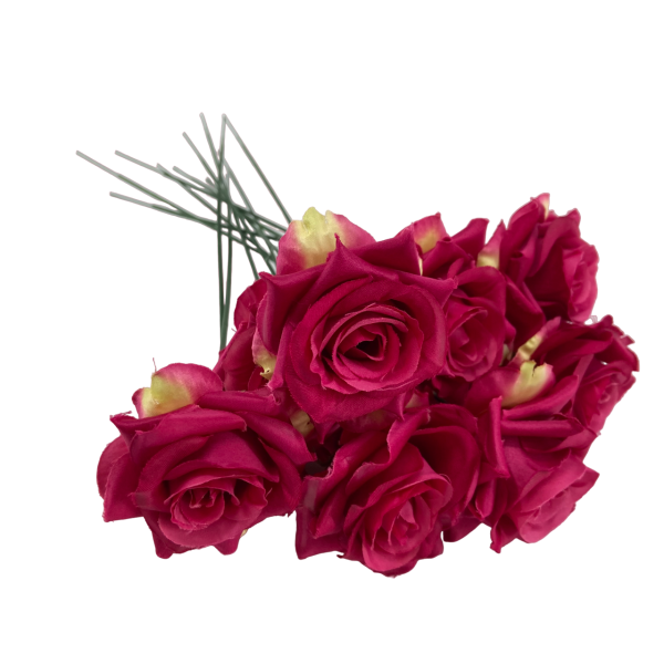 Lot 12x Tiges de Rose 32cm Fuchsia