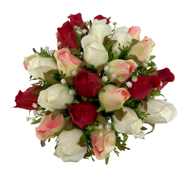 Bouquet 24 Roses Rouge/Blanc