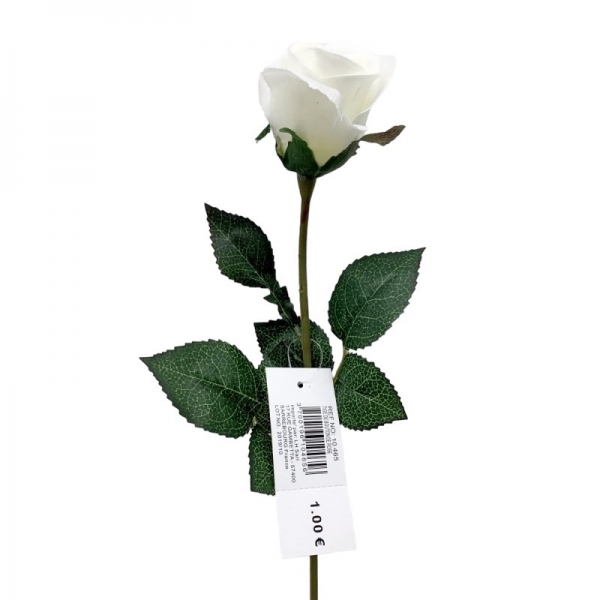 Tige bouton rose Blanc 65 cm