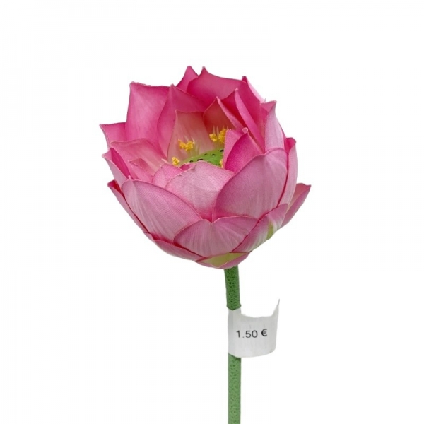 Tige fleur de lotus rose 72 cm