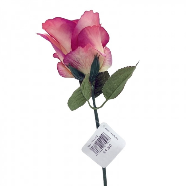 Tige courte Rose bouton 27cm rose