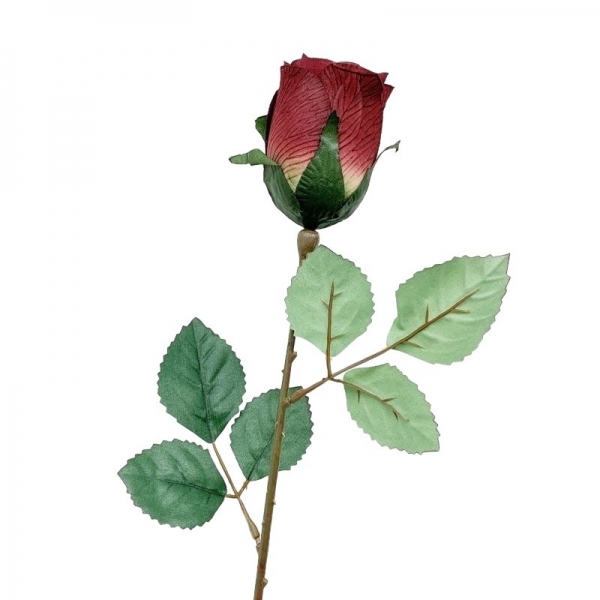 Tige bouton de rose bordeaux 75 cm