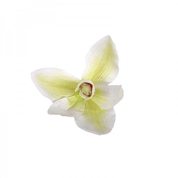 Tête d'orchidée toucher naturel ø8cm blanche