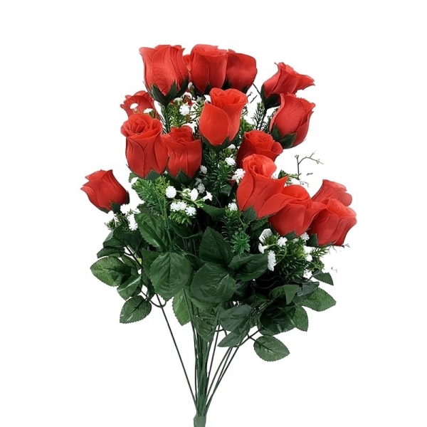 Bouquet 24 roses rouges et gypso 60cm