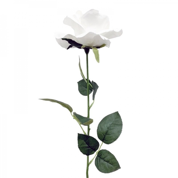 Tige rose ouverte blanche 70 cm