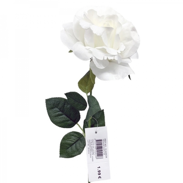 Rose blanche ouverte 71 cm
