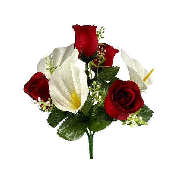 Bouquet Boutons de Rose Rouge et Arum