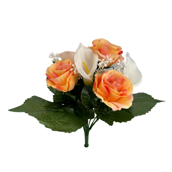 Bouquet Roses et Arum Saumon