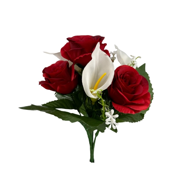 Bouquet Roses et Arum Rouge