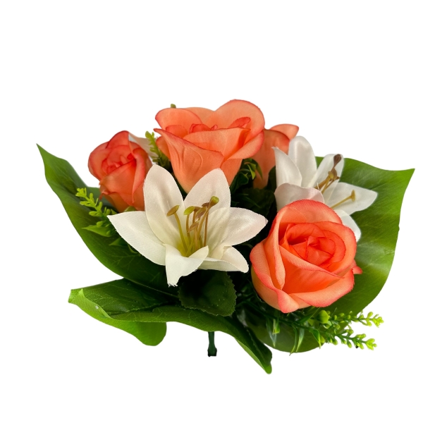 Bouquet Roses et Lys Saumon