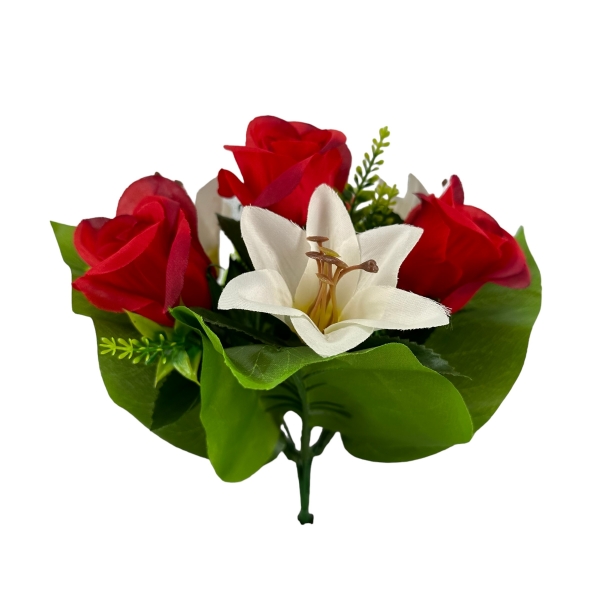 Bouquet Roses et Lys Rouge