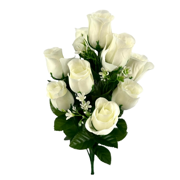 Bouquet x12 Boutons de Rose Blanc