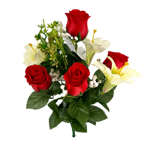 Bouquet Boutons de Rose Rouge, Lys