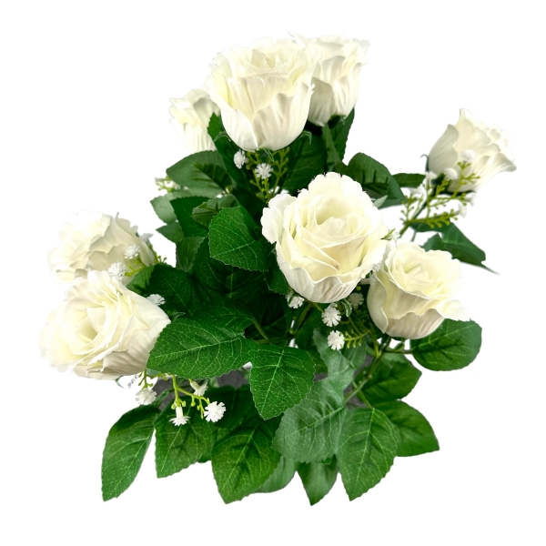 Bouquet Boutons de Rose, Gypsophile Blanc