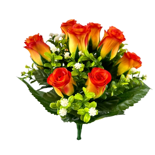Bouquet Boutons de Rose, Buis Orange