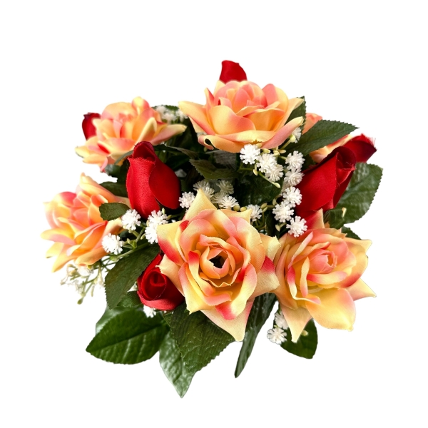 Bouquet de Rose Suzanna, Boutons de Rose et Gypsophile Saumon