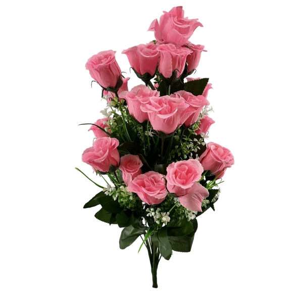 Bouquet de Boutons de Rose Rose et Gypsophile