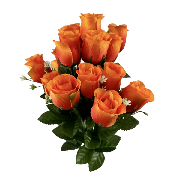 Bouquet x18 Boutons de Rose et Gypso. Orange