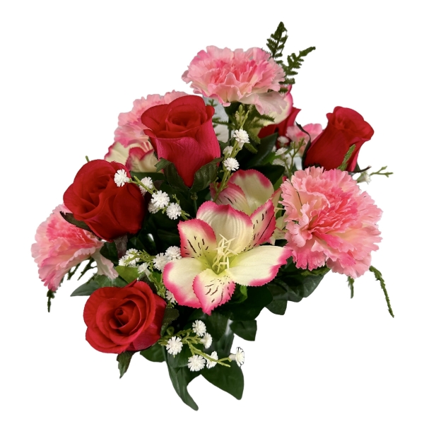 Bouquet de Boutons de Rose, Astroménias et Oeillets Rose