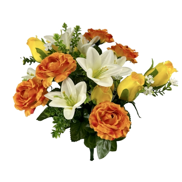 Bouquet de Roses, Boutons de Rose et Cymb. Orange