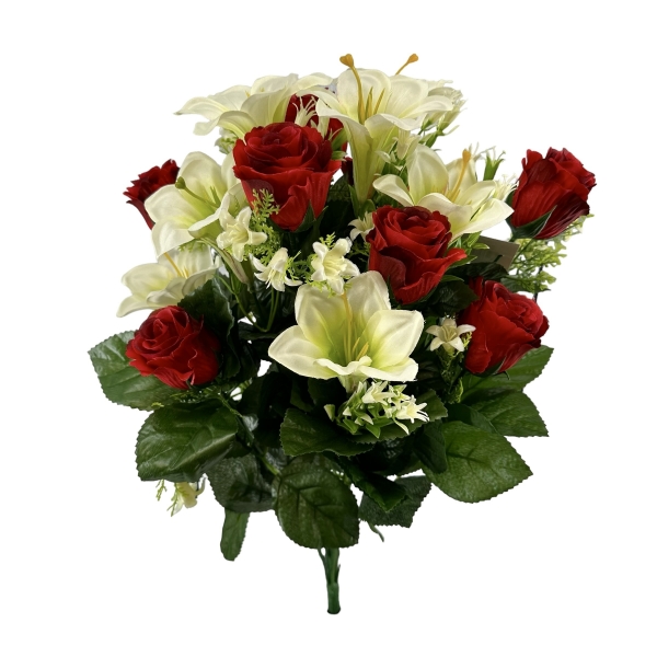 Bouquet Boutons de Rose Lys Rouge