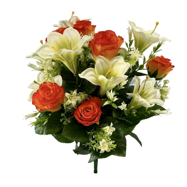 Bouquet Boutons de Rose Lys Orange