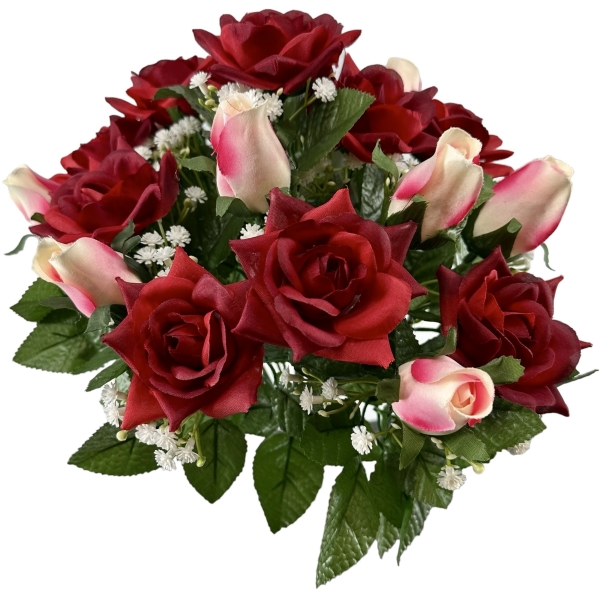 Bouquet Roses Suzanna, Boutons de Rose et Gypso. Rouge
