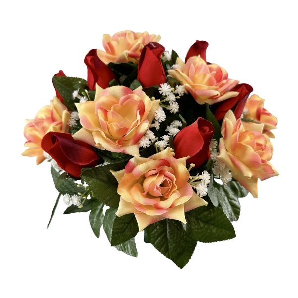 Bouquet Roses Suzanna, Boutons de Rose et Gypso. Saumon