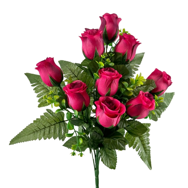 Bouquet Frontal Boutons de Rose Fuchsia