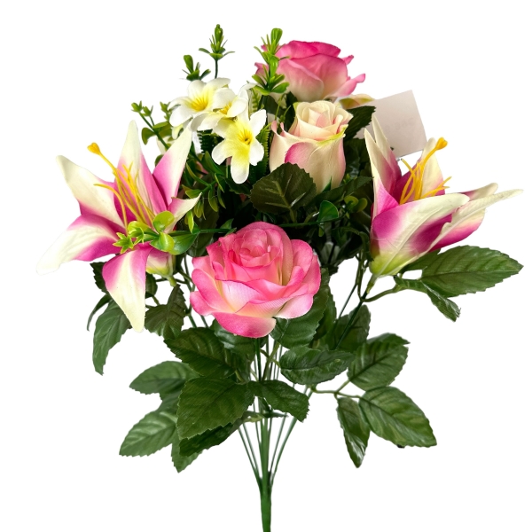 Bouquet de Roses et Lily Rose / Crème