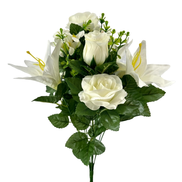 Bouquet de Roses et Lily Blanc