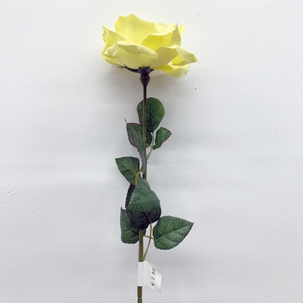 Tige rose ouverte Jaune 67 cm