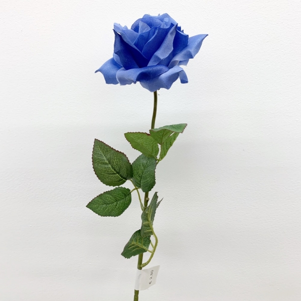 Tige rose ouverte Bleu 67 cm