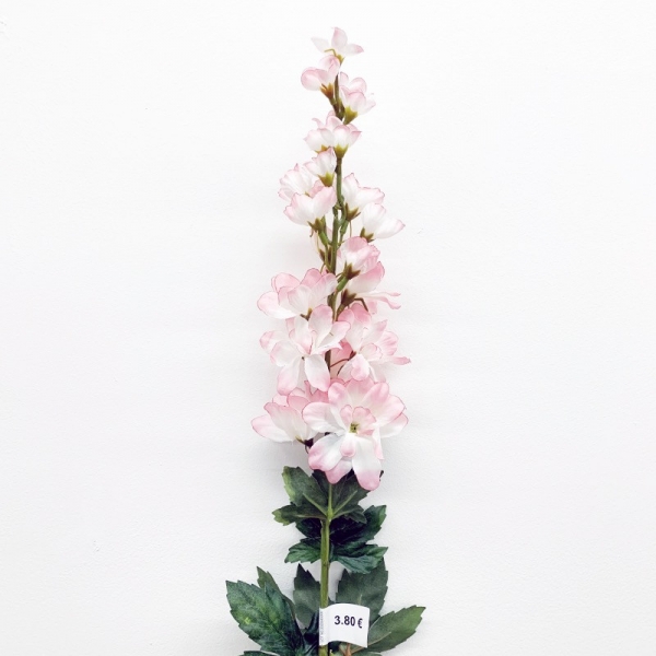 Tige delphinium rose et blanc 77 cm